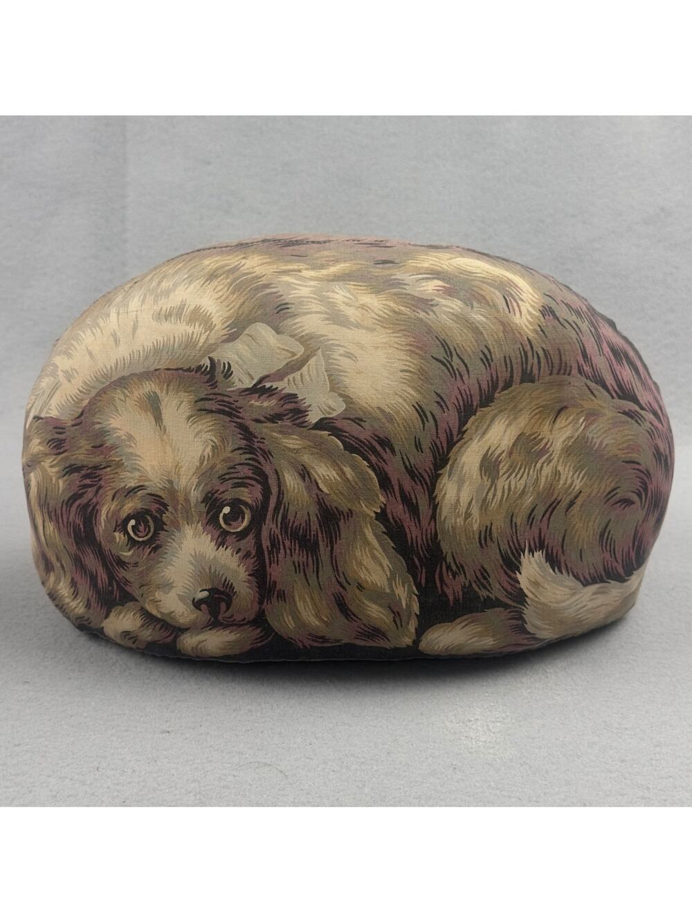 The Toy Works Dog Pillow VTG 1979 Tan Sleeping Spaniel Screen Print Door Stop